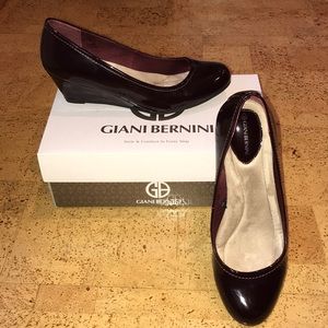 Vegan Patent Leather Wedge